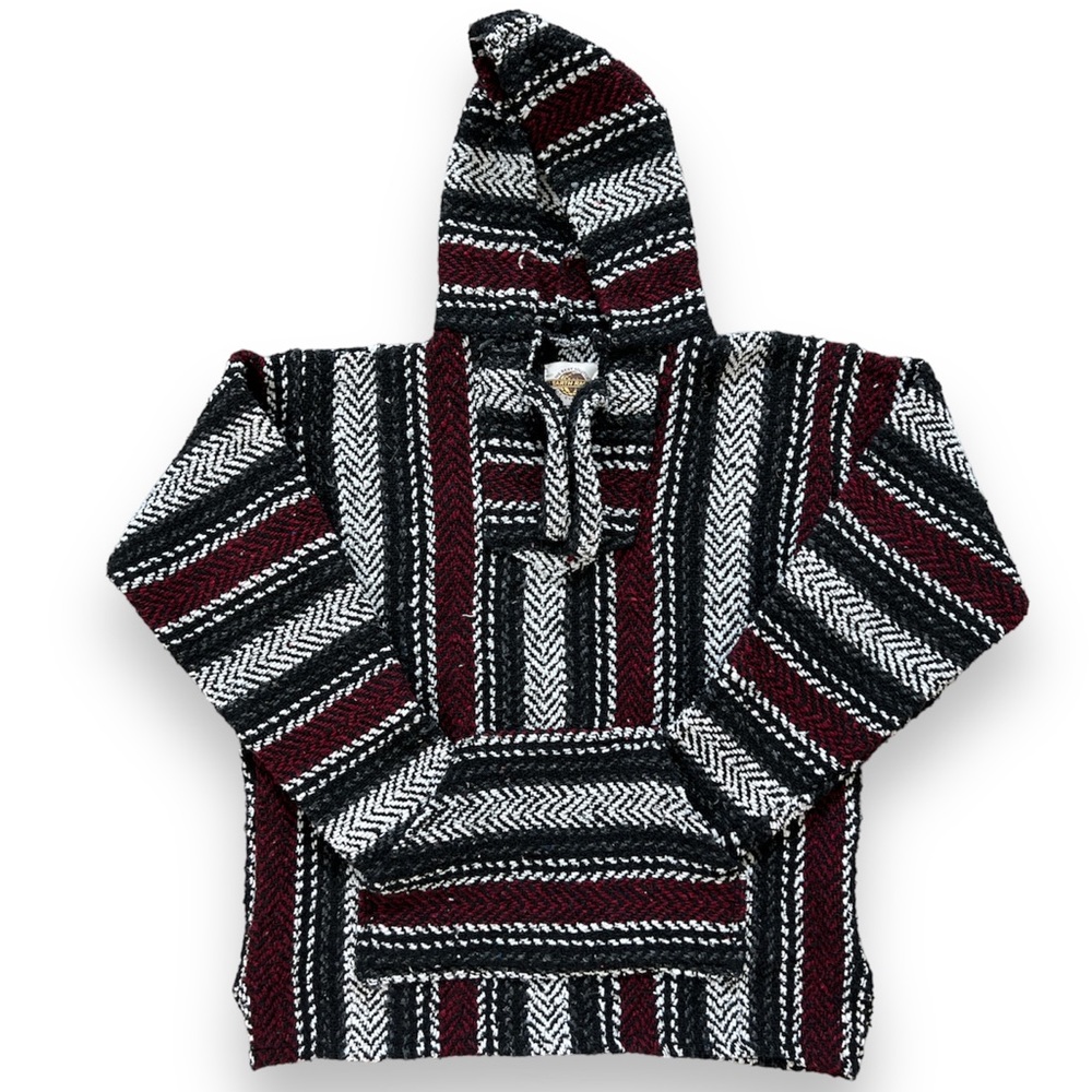 Earth Ragz BAJA JOE MEXICAN HOODIE Burgundy long sleeve kangaroo pocket